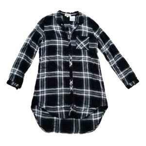 CLOTH & STONE Anthropologie Plaid Flannel HIPSTER Shirt Dress ( S )